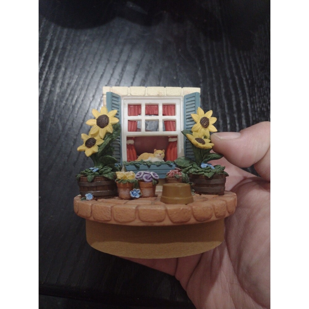 Cat in window candle topper-0564